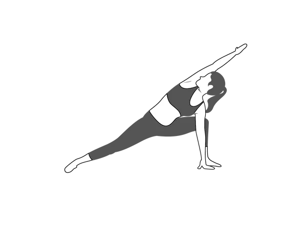 Garota fazendo Utthita Parsvakonasana  Illustration