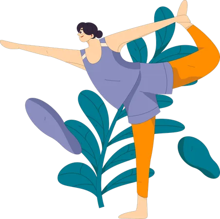 Garota fazendo ioga matinal  Ilustração