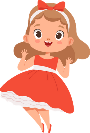 Garota feliz dizendo oi  Ilustração
