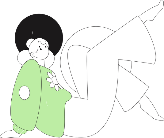 Garota fitness fazendo atividade física  Ilustração
