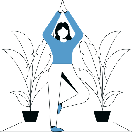 Garota fitness fazendo ioga  Ilustração