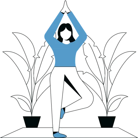 Garota fitness fazendo ioga  Ilustração