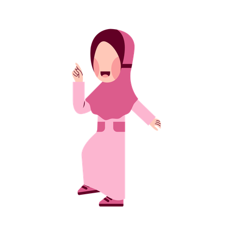 Feliz garota hijab  Ilustração