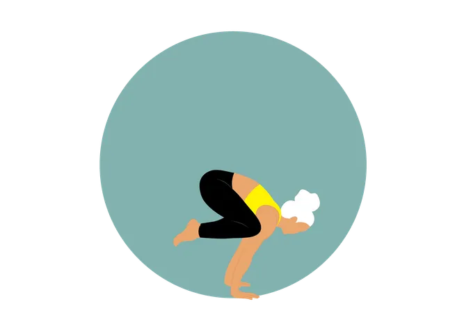 Garota de ioga fazendo bakasana  Illustration