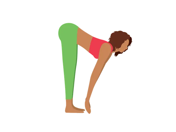 Garota de ioga fazendo treino matinal  Ilustração