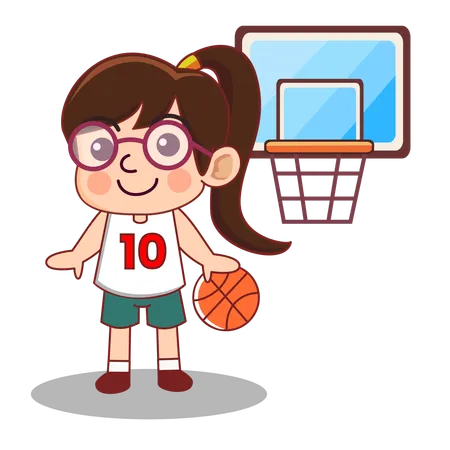 Jogadora de basquete menina  Ilustração