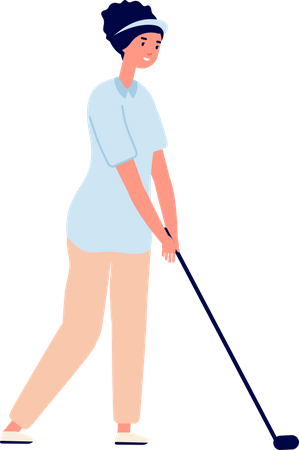 Menina jogando golfe  Ilustração