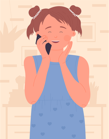 Garota ligando no telefone  Illustration