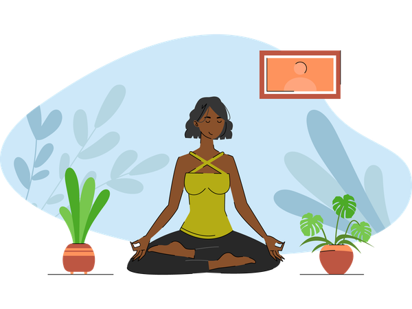 Menina meditando  Ilustração