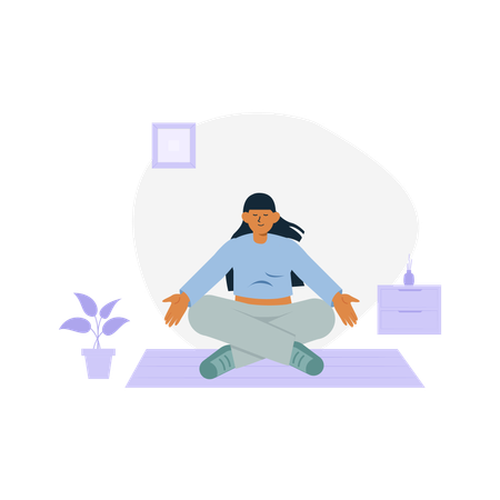 Menina meditando  Ilustração