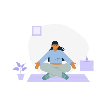 Menina meditando  Ilustração