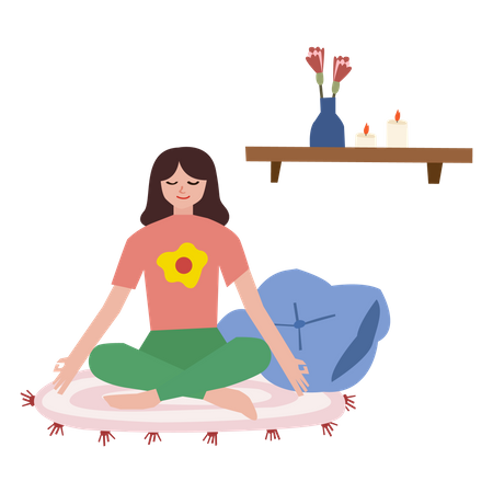 Menina meditando  Ilustração