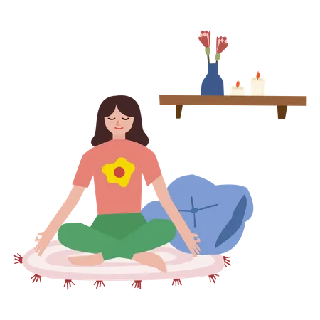 Menina meditando  Ilustração