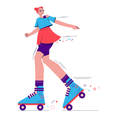 Garota de patinação  Ilustração