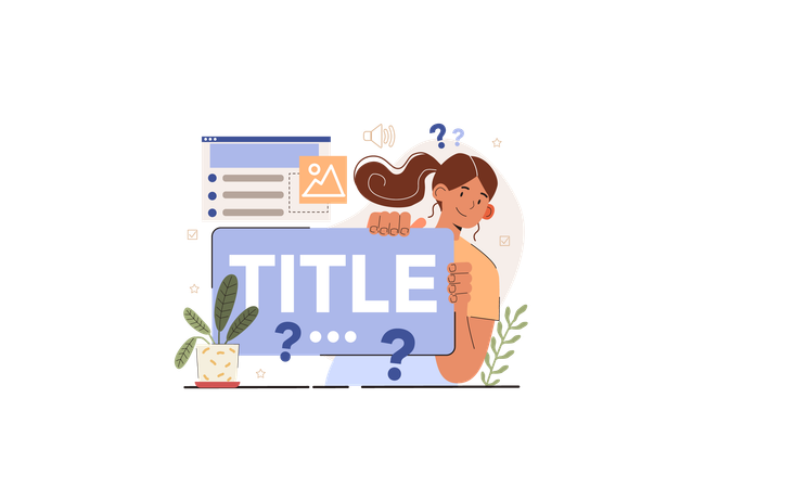Garota pensando em atrair o título do blog  Illustration