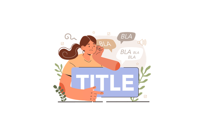 Garota pensando em dicas de nomenclatura de títulos  Illustration