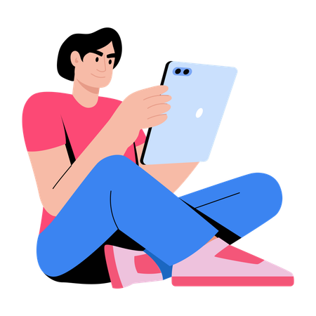 Menina procurando emprego online  Ilustração