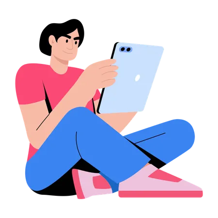 Menina procurando emprego online  Ilustração