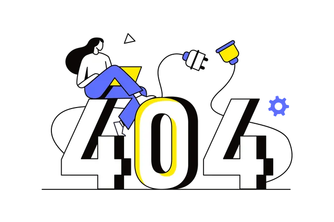 Garota recebendo erro 404  Ilustração