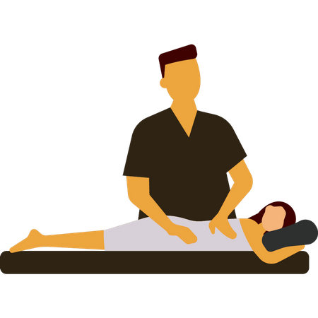 Menina recebendo massagem  Ilustração