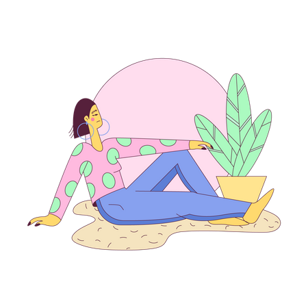 Garota relaxando  Ilustração