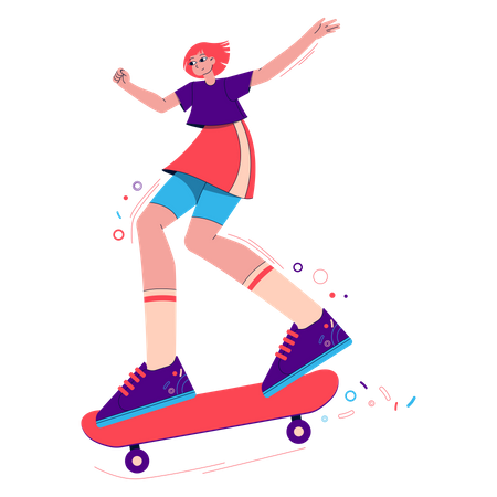 Garota do skate  Ilustração