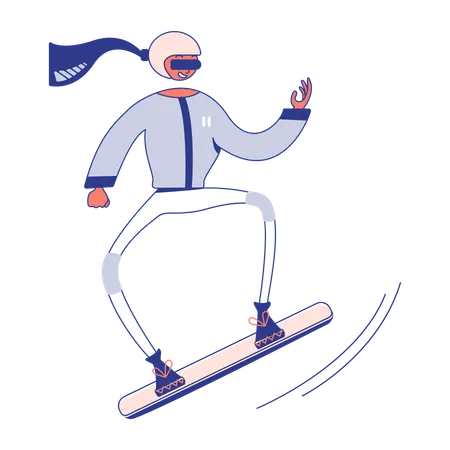 Garota snowboarder  Ilustração
