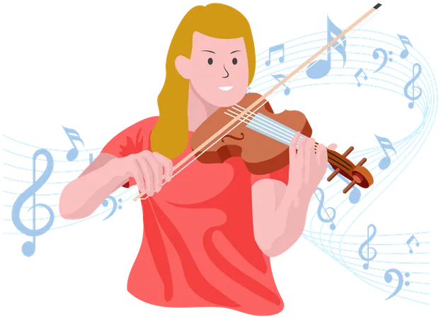 Menina tocando violão  Ilustração