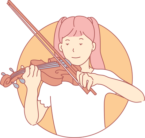 Menina tocando violino  Illustration