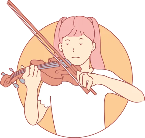 Menina tocando violino  Illustration