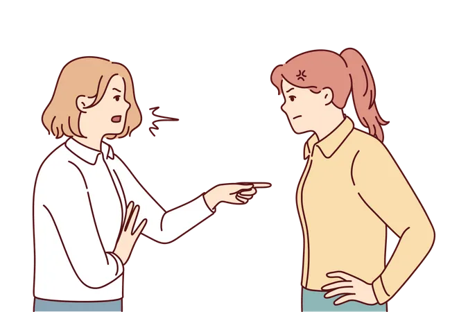 Meninas discutindo entre si  Ilustração