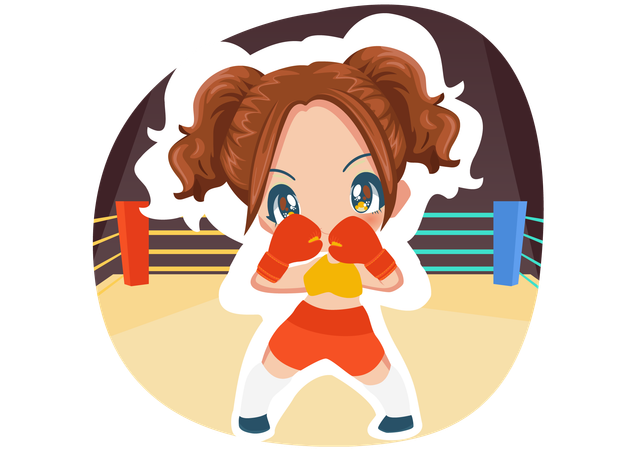 Garotinha de boxe  Ilustração