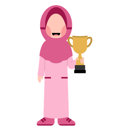 Menina muçulmana segurando tropa  Ilustração