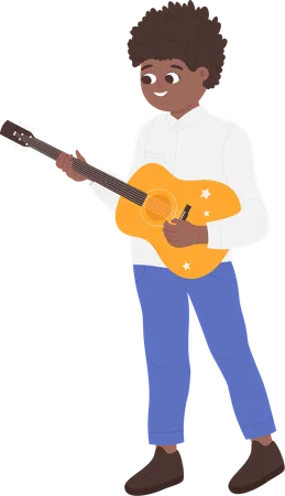 Garotinho com guitarra  Ilustração