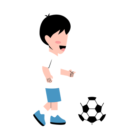 Garotinho jogando futebol  Ilustração