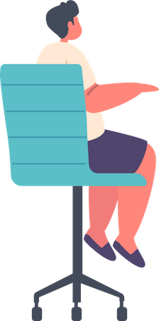 Garotinho sentado na cadeira  Ilustração