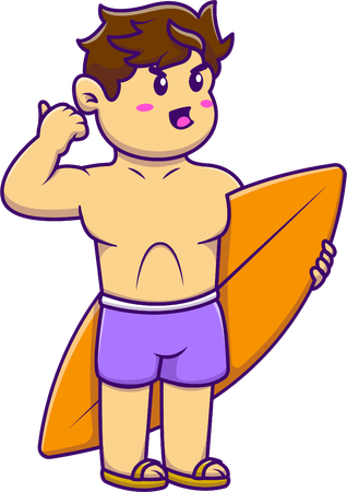 Garotinho surfista  Ilustração