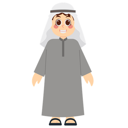 Menino muçulmano árabe  Ilustração