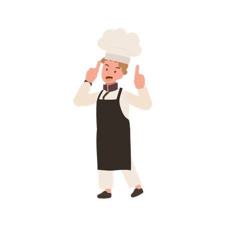 Kid Chef com gesto de polegar para cima  Ilustração