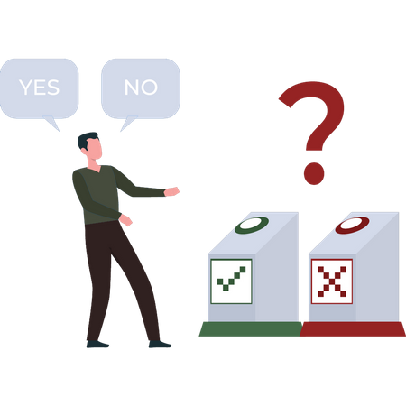 Garoto confuso sobre sim ou não Illustration