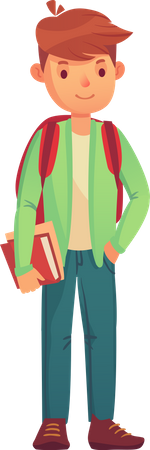 Garoto do ensino médio  Ilustração