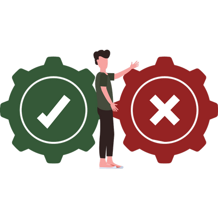 Garoto escolha entre sim e não  Illustration