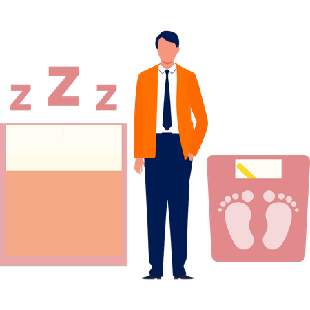 Garoto mostrando classificação de otimização do sono  Ilustração