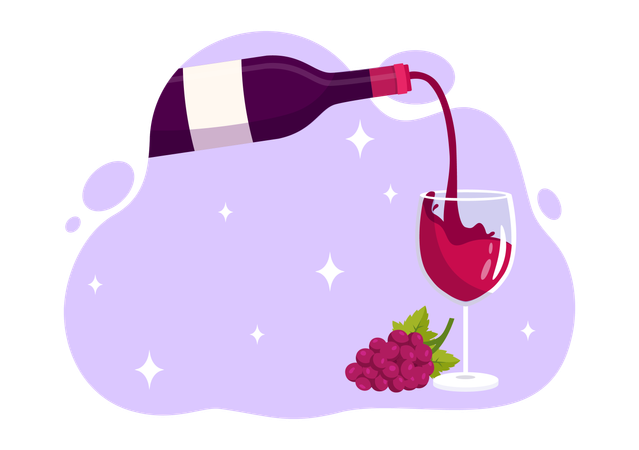 Garrafa de vinho  Ilustração