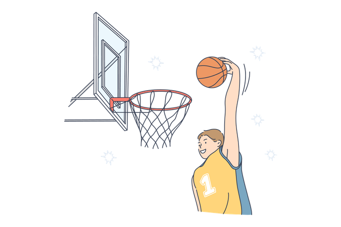 Joueur de basket-ball athlète Guy  Illustration