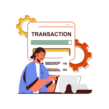 Un gars qui fait une transaction en ligne  Illustration