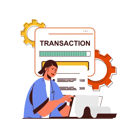 Un gars qui fait une transaction en ligne  Illustration