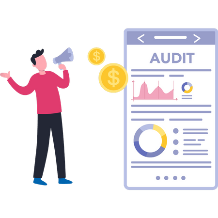 Guy Marketing Audit  Illustration