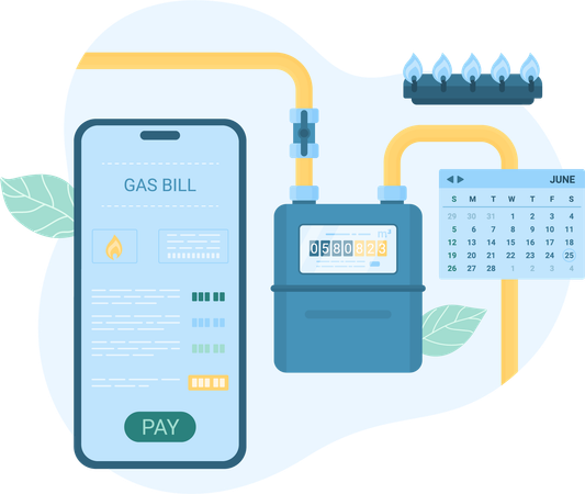 Gas bill payment  イラスト