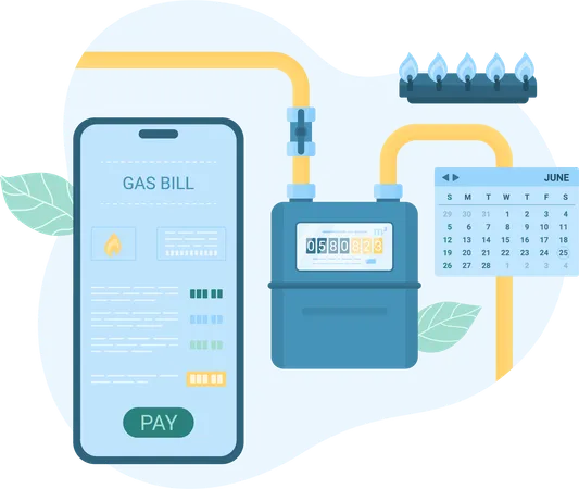 Gas bill payment  イラスト